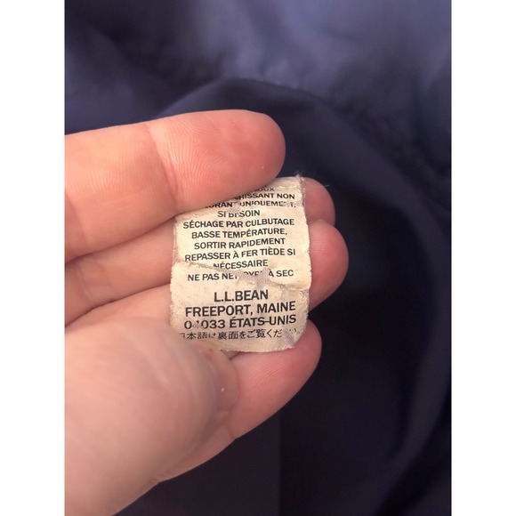 LL Bean Mens Anorak Windbreaker XL Reg Navy Blue Half Zip Hooded Jacket READ - Picture 10 of 12
